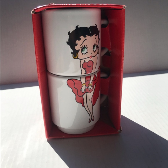 Betty Boop Stacking Mug Set- 2 Mugs Included Comes In Original Box - Picture 2 of 8
